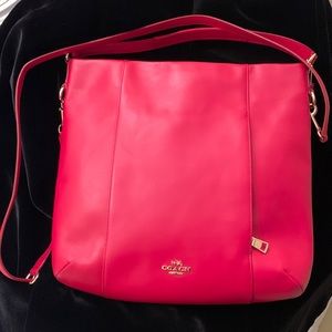 Coach Isabel Red Smooth Leather Shoulder/Crossbody Bag
